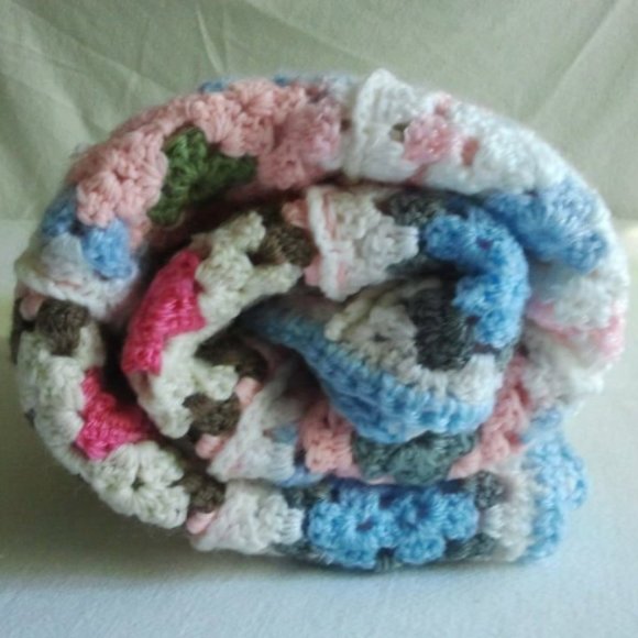 Handmade Other - Crochet Granny Square Hand pieced Baby/Lap Quilt